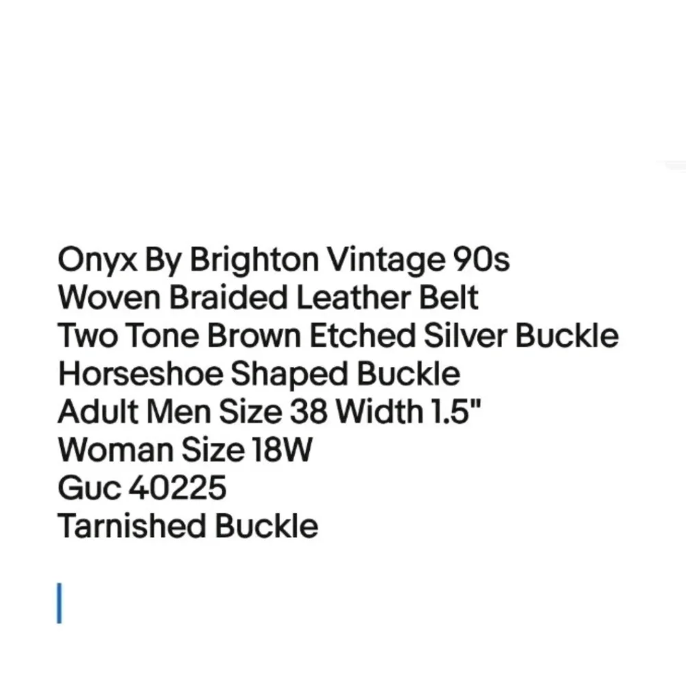 Onyx Brighton Vintage Belt Adult Size 38 Brown Braided Silver Buckle Width 1.5